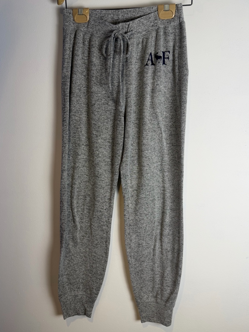 Abercrombie & Fitch Gray Heather Jogger Sweatpants with A&F Logo